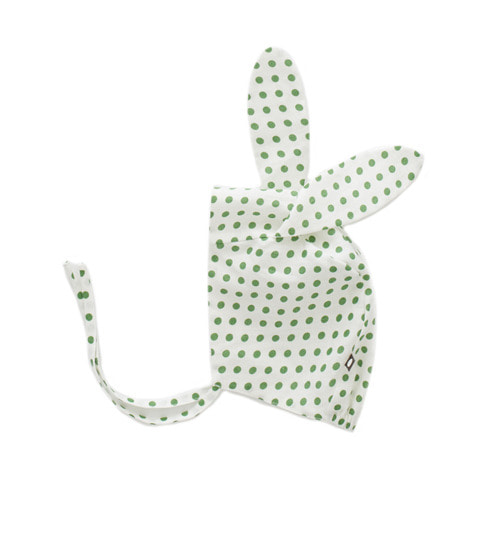 [OEUF]Bunny Bonnet - Green Dots