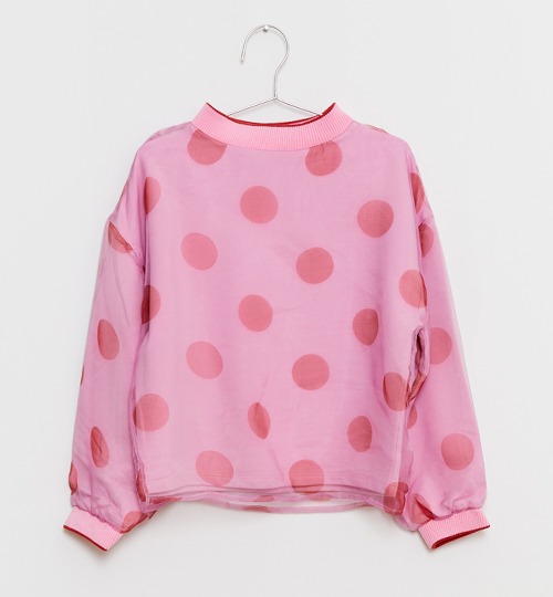 [FISH &amp; KIDS]Organza Dots Sweatshirt - Pink