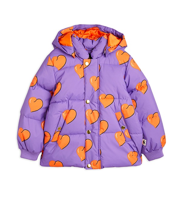 [MINI RODINI]Hearts Puffer Jacket - Purple -2271011345