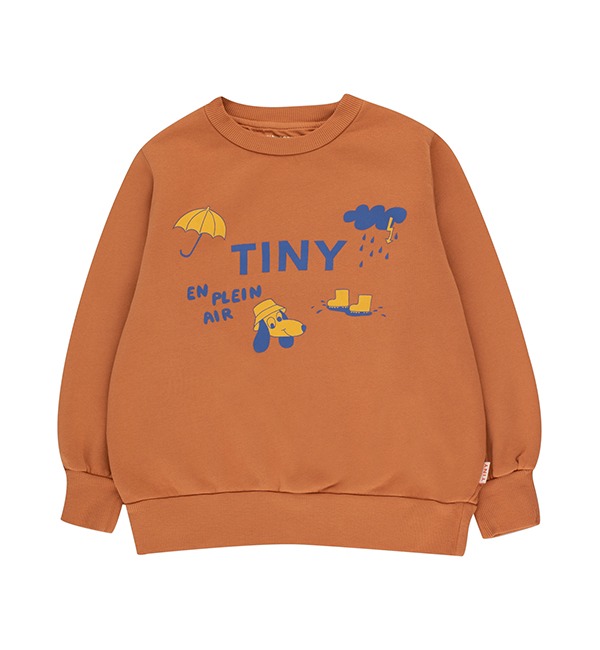 [TINYCOTTONS]La Pluie Et Tiny Sweatshirt - Light Brown/Ultramarine