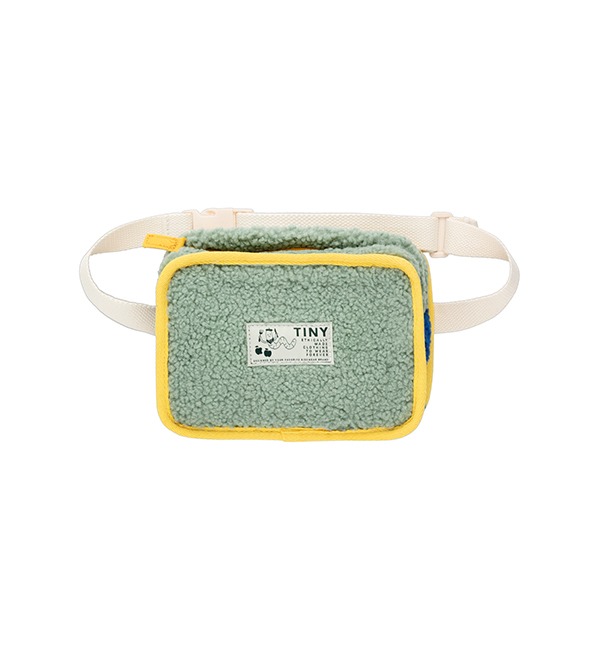[TINYCOTTONS]Color Block Sherpa Fanny Bag - Sage