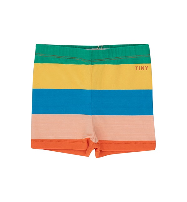 [TINYCOTTONS]Stripes Short - Papaya/Washed blue/Yellow