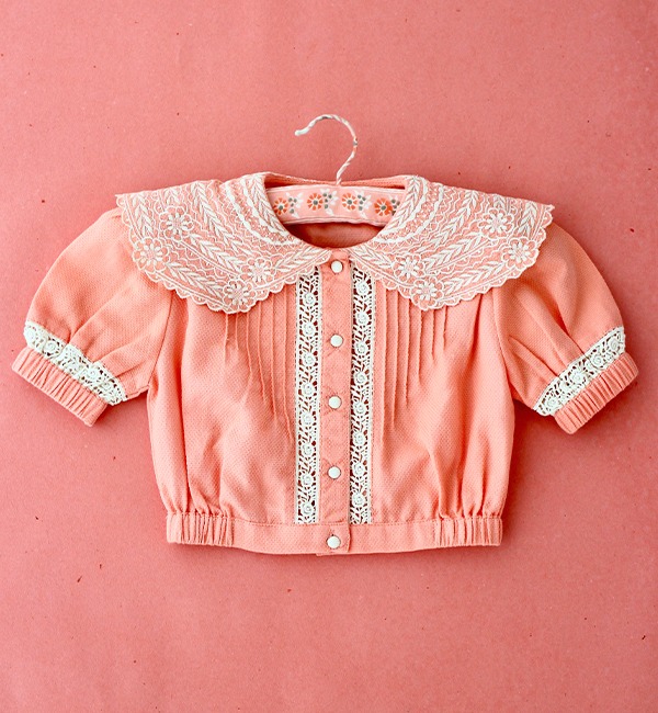 [BONJOUR]Crop Shirt - Pink Pique