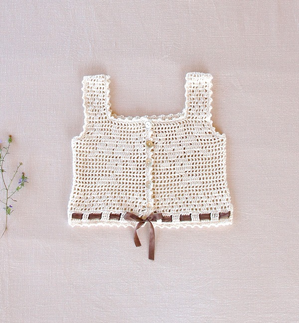 [IVER &amp; ISLA]Lace Crochet Camisole - Natural