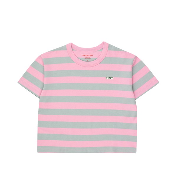[TINYCOTTONS]Stripes Tee - Pink/Warm Grey