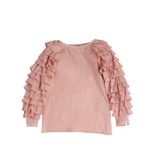 [MILK &amp; BISCUITS]Frilly Sleeve Blouse - Pale Rose