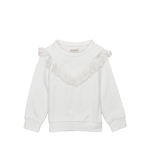 [MILK &amp; BISCUITS]Tassel Sweatshirt - White