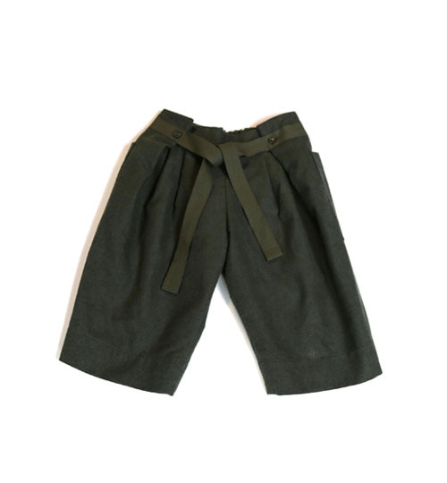 [TIA CIBANI]Pleated Paperbag Cropped Trouser - Jalapeno