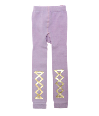 [WOVENPLAY]Ribbon Leggings - Orchid / Pearlized Gold