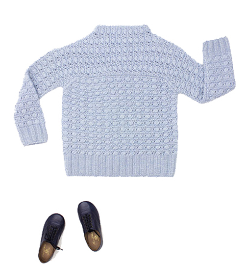 [FLORA AND HENRI]Cashmere Sweater -  Blue Melange