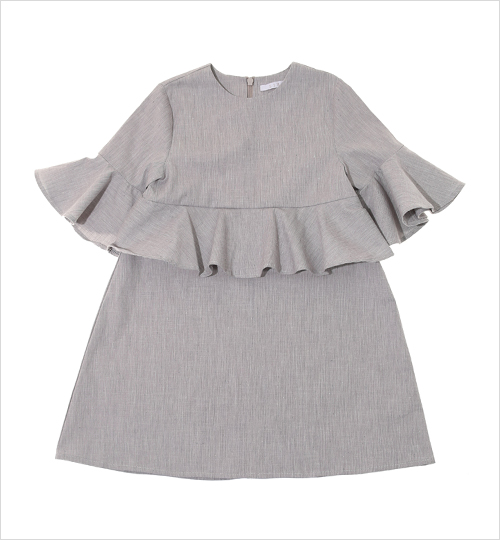 [LIHO]Rosalie Dress - Grey Gingham Weave