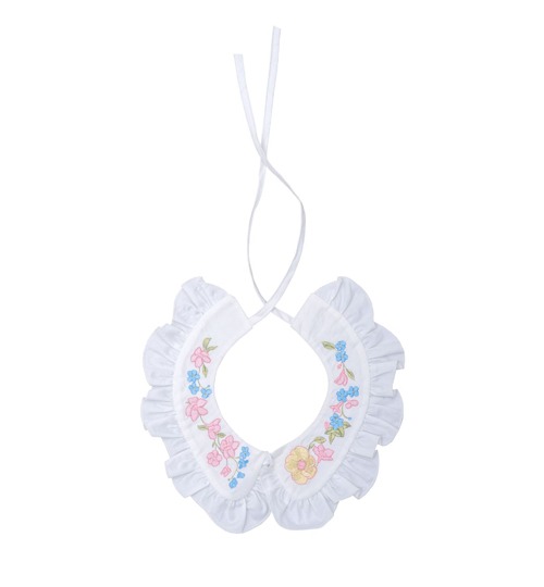[PAADE MODE]Cotton Collar Ruffles with Embroidery White