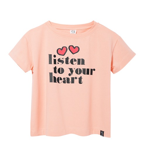 [KUKUKID]T-Shirts - Pale Pink Listen To your Heart