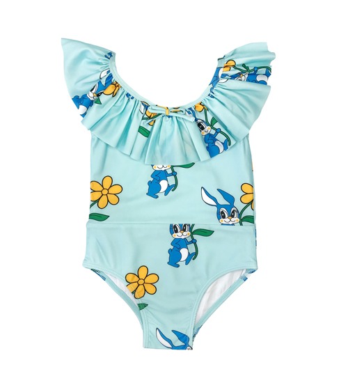 [HUGO LOVES TIKI]Ruffle Collar Swimsuit - Blue Bunnies
