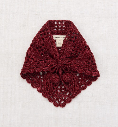 [MISHA &amp; PUFF]Crochet Kerchief - Cranberry