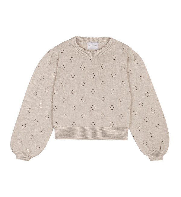 [MIPOUNET]Braided Sweater - Stone