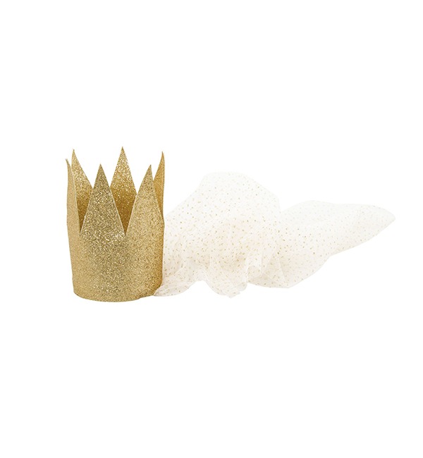[MOUCHE PARIS]Crown - Gold With Tulle Veil