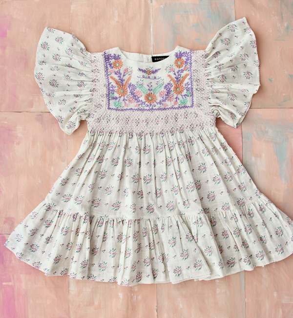 [BONJOUR]New Rosalie Dress - Small Pastels Flowers