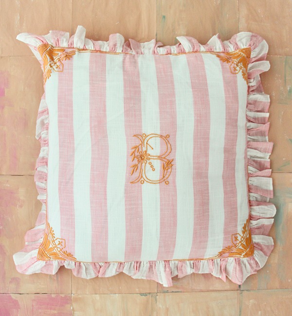 [BONJOUR]Pillow Case - Pink Stripe