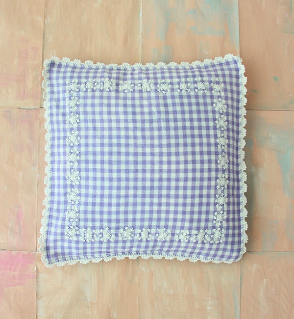 [BONJOUR]Cushion Cover - Violet Gingham