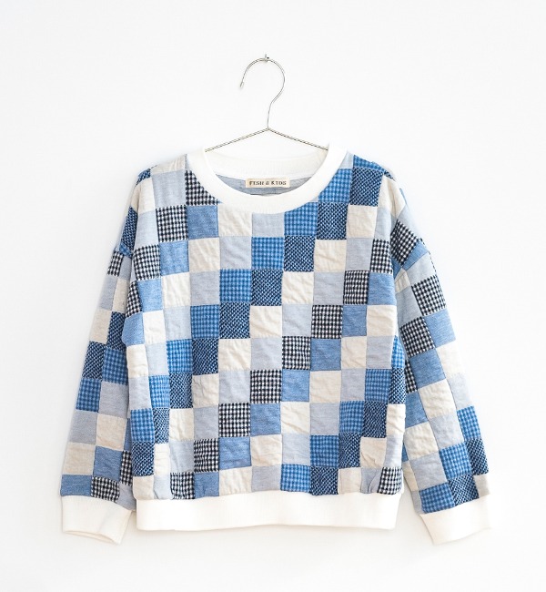 [FISH &amp; KIDS]Blue Patchwork Sweater - Blue