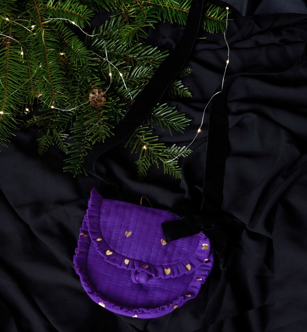 CHRISTMAS CAPSULE[BONJOUR]Pough Bag - Purple Tulle