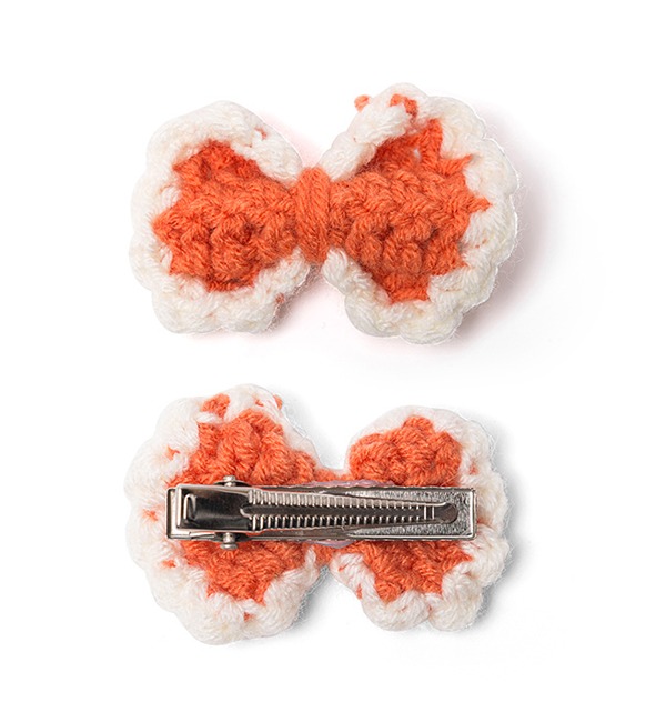 [KNIT PLANET]Crochet Hair Clips - Orange