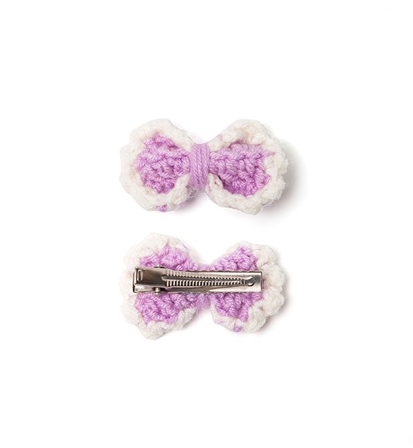 [KNIT PLANET]Crochet Hair Clips - Lilac