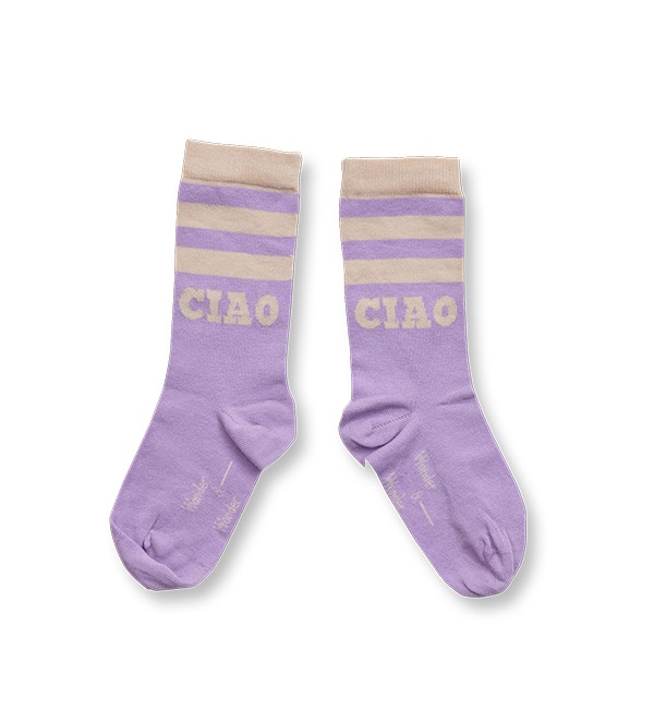 [WANDER &amp; WONDER]Stripe Socks - Lavender