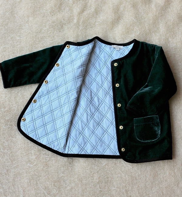 [BONJOUR]Jacket - English Green Velvet