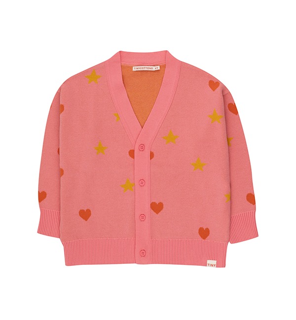 [TINYCOTTONS]Hearts Stars Cardigan - Pink
