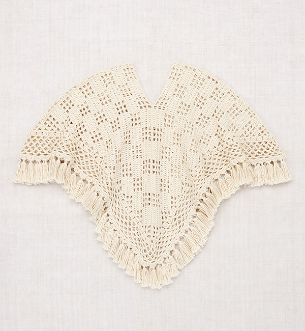[MISHA &amp; PUFF]Lattice Crochet Poncho - Marzipan
