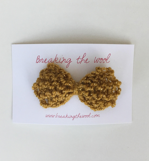 [BREAKING THE WOOL]Bow Hair Clip - Gold Glitter